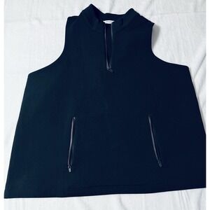 BR Standard Vest Mens XXL Black Scuba Knit Mock Neck Quarter Zip Stretch